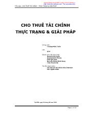 Tiểu luận Cho thuê tài chính - Thực trạng và giải pháp
