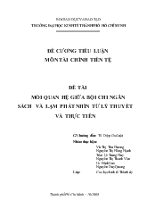 Tiểu luận Mối quan hệ giữa bội chi ngân sách và lạm phát nhìn từ lý thuyết và thực tiễn