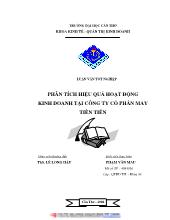 Phân tích hiệu quả hoạt động kinh doanh tại công ty cổ phần may Tiền Tiến