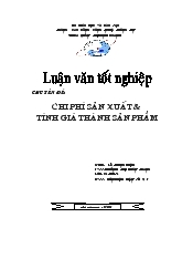 Chi phí sản xuất và tính giá thành sản phẩm