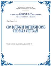 Con đường thành công cho M&A Việt Nam