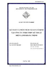 Kế toán và phân tích tài sản cố định tại Công Ty TNHH thương mại dịch vụ Kỹ Thuật Điện lạnh Khang Thịnh