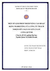 Một số giải pháp nhằm nâng cao hoạt động Marketing của công ty TNHH sài gòn Co.op Cống Quỳnh