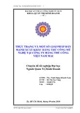 Thực trạng và một số giải pháp đẩy mạnh xuất nhập khẩu hàng thủ công mỹ nghệ tại công ty hàng thủ công Việt Nam Mai