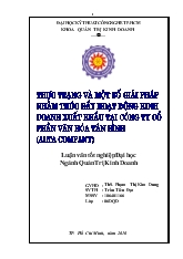 Thực trạng và một số giải pháp nhằm thúc đẩy hoạt động kinh doanh xuất nhập khẩu tại công ty cổ phần văn hoá Tân Bình (Alta Company)