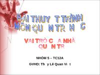 Vai trò của nhà quản trị