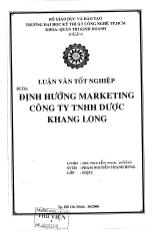 Định hướng marketing công ty TNHH Dược Khang Long