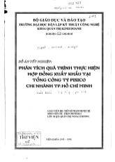 Đồ án Phân tích quá trình thực hiện hợp đồng xuất khẩu tại tổng công ty Pisico - Chi nhánh tại Tp Hồ Chí Minh