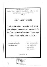 Giải pháp nâng cao hiệu quả khai báo hải quan trong quy trình xuất khẩu hàng hóa bằng Container tại công ty cổ phần may Sài Gòn