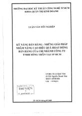Kỹ năng bán hàng-Những giải pháp nhằm nâng cao hiệu quả hoạt động bán hàng của chi nhánh công ty TNHH Sóng Thần tại TP Hồ Chí Minh