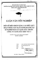 Luận văn Một số biện pháp nâng cao hiệu quả hoạt động sản xuất kinh doanh tại xí nghiệp bán lẻ xăng dầu tại công ty xăng dầu khu vực 2