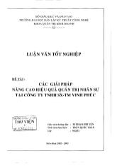 Một số biện pháp nâng cao hiệu quả quản trị nhân sự công ty TNHH sản xuất - Thương mại Vinh Phúc