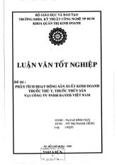 Phân tích họat động sản xuất kinh doanh thuốc thú y, thuốc thủy sản tại công ty TNHH Bayer Việt Nam