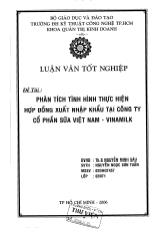 Phân tích tình hình thực hiện hợp đồng xuất nhập khẩu tại công ty cổ phần sữa Việt Nam
