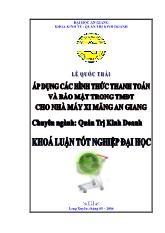 Áp dụng các hình thức thanh toán và bảo mật trong tmđt cho nhà máy xi măng An Giang