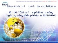 Chiến lược phát triển nông nghiệp, nông thôn giai đoạn 2011 - 2020