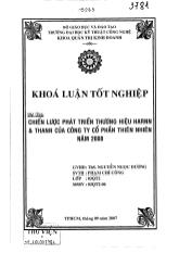 Chiến lược phát triển thương hiệu Harnn và Thann của công ty cổ phần thiên nhiên năm 2008