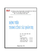 Động viên trong công tác quản trị học