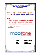 Giải pháp nâng cao hiệu quả hoạt động của hệ thống kênh phân phối MobiFone tại chi nhánh TTDĐ Tp Hồ Chí Minh