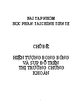 Hiện tượng bong bóng và sụp đổ trên thị trường chứng khoán