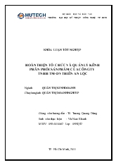 Hoàn thiện tổ chức và quản lý kênh phân phối sản phẩm của công ty TNHH thương mại dịch vụ Thiên An Lộc