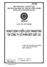 Luận văn Hoạch định chiến lược Marketing tại công ty cổ phần bột giặt LIX