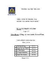 Lý thuyết trò chơi: Công ty rau xanh Green Vina