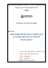 Một số biện pháp nâng cao hiệu quả quản trị nhân sự tại công ty Phan Gia Huy