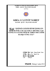 Một số giải pháp nhằm hoàn thiện công tác quản trị nhân sự tại công ty cổ phần phát triển nhà tỉnh Bà rịa Vũng tàu