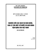 Nghiên cứu các dịch vụ bán buôn, bán lẻ của một số nước và khả năng vận dụng vào Việt Nam