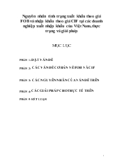 Nguyên nhân tình trạng xuất khẩu theo giá FOB và nhập khẩu theo giá CIF tại các doanh nghiệp xuất nhập khẩu của Việt Nam, thực trạng và giải pháp
