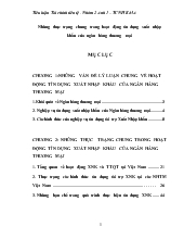 Những thực trạng chung trong hoạt động tín dụng xuất nhập khẩu của ngân hàng thương mại