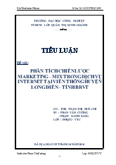 Phân tích chiến lược marketing – Mix trong dịch vụ internet tại viễn thông huyện Long Điền – Tỉnh Bà Rịa - Vũng Tàu