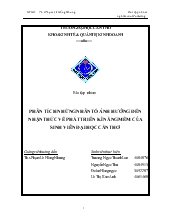 Phân tích những nhân tố ảnh hưởng đến nhận thức về phát triển kĩ năng mềm của sinh viên đại học Cần Thơ