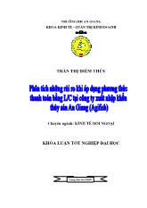 Phân tích những rủi ro khi áp dụng phương thức thanh toán bằng L/C tại công ty xuất nhập khẩu thủy sản An Giang (Agifish)