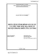 Phân tích tình hình sản xuất và tiêu thụ dâu Hạ Châu ở huyện Phong Điền – TP Cần Thơ