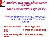 Phân tích tình hình tài chính của công ty cổ phần xuất nhập khẩu Nhà Bè