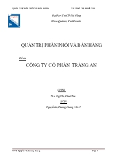 Quản trị phân phối và bán hàng tại công ty cổ phần Tràng An