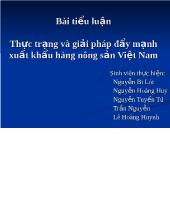 Thực trạng và giải pháp đẩy mạnh xuất khẩu hàng nông sản Việt Nam