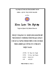 Thực trạng và một số giải pháp nhằm duy trì hệ thống quản lý chất lượng theo tiêu chuẩn ISO 9001:2008 tại công ty UNIGEN Việt Nam