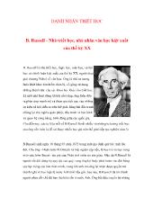 Danh nhân triết học - B. Russell - Nhà triết học, nhà nhân văn học kiệt xuất