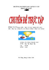 Chuyên đề Hạch toán tiêu thụ và xác định kết quả tiêu thụ tại công ty cổ phần lương thực Đà Nẵng