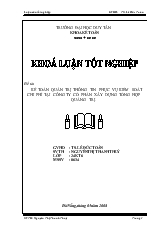 Khóa luận Kế toán quản trị thông tin phục vụ kiểm soát chi phí tại công ty cổ phần xây dựng tổng hợp Quảng Trị