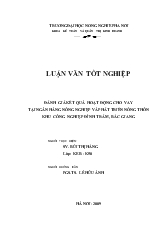 Luận văn Đánh giá kết quả hoạt động cho vay tại ngân hàng nông nghiệp và phát triển nông thôn khu công nghiệp Đình Trám, Bắc Giang