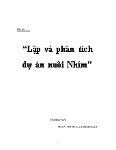 Đề tài Lập và phân tích dự án nuôi Nhím