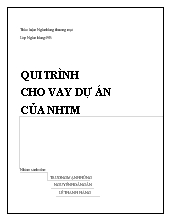 Đề tài Qui trình cho vay dự án của ngân hàng thương mại
