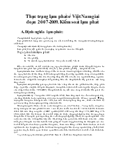 Đề tài Thực trạng lạm phát ở Việt Nam giai đoạn 2007-2009 và kiểm soát lạm phát