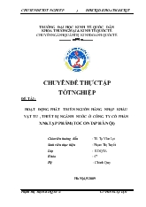 Chuyên đề Hoạt động phát triển nguồn hàng nhập khẩu vật tư, thiết bị ngành nước ở công ty cổ phần xuất nhập khẩu tạp phẩm TOCONTAP Hà Nội