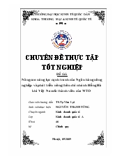 Chuyên đề Nâng cao năng lực cạnh tranh của ngân hàng nông nghiệp và phát triển nông thôn chi nhánh Hồng Hà khi Việt Nam là thành viên của WTO