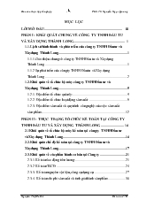 Đề tài Nhận xét về tình hình tổ chức công tác kế toán tại Công ty TNHH Đầu tư và Xây dựng Thành Long